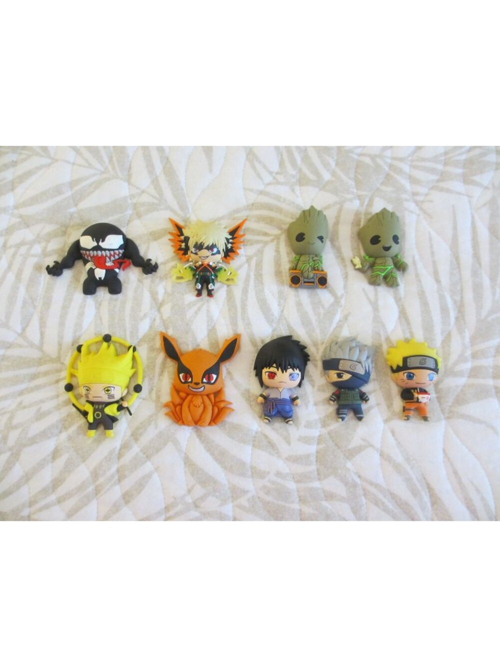 Lot of 9 Marvel & Naruto Mini Rubber Fridge Magnets Set Of 10 Collectible Anime